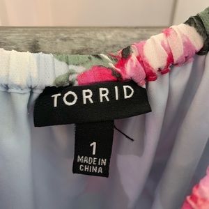 torrid Dresses - Blue floral chiffon hi-lo maxi dress torrid Dresses - Blue floral chiffon hi-lo maxi dress